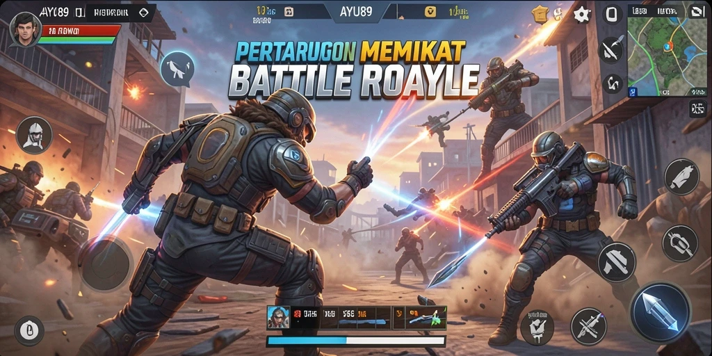 Gameplay Battle Royale AYU89 yang seru dan penuh aksi.