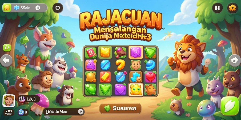 Tampilkan gameplay seru di RAJACUAN dengan kombinasi warna yang menarik.